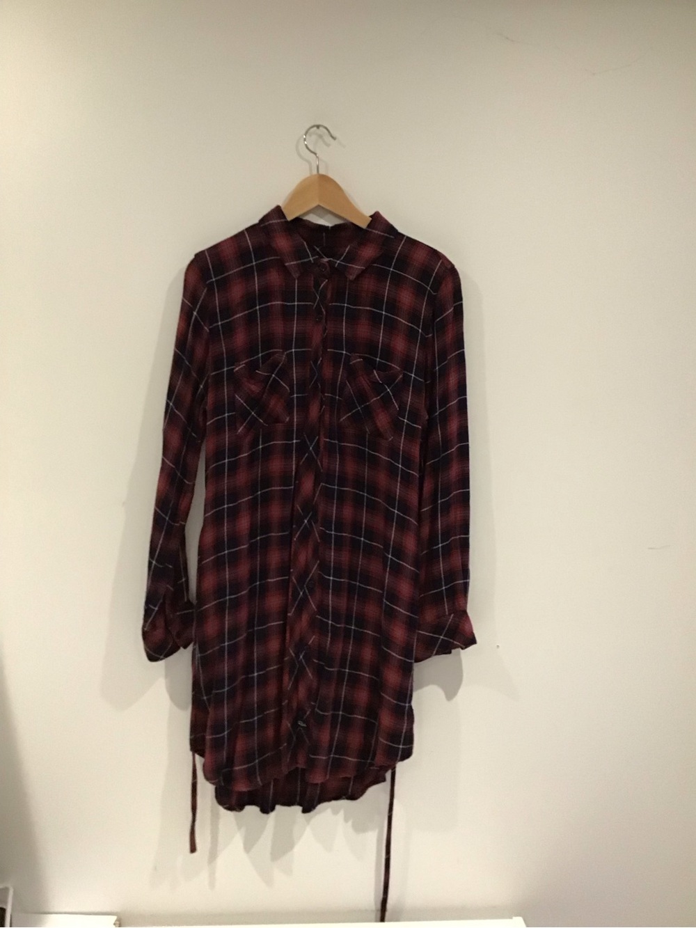 Rails Plaid Button-Front Top in Burgundy and Navy